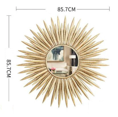 Европейское роскошное кованое железо, настенное декоративное зеркало с цветком от солнца, ремесло, отель, домашний диван, фон, 3D стерео настенное украшение, Декор - Цвет: style1