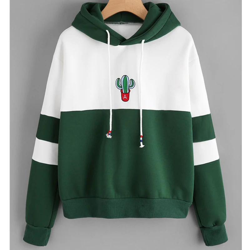 

Toppick Cactus Fleece Long Sleeve Hoodies Women Sweatshirt Women Autumn Winter Tracksuit Harajuku Sweat Femme Sudadera Mujer