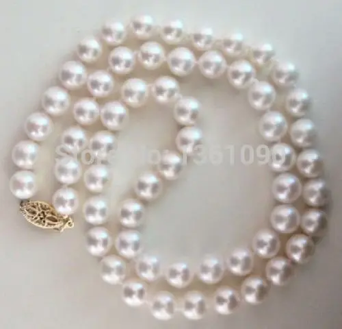 

003476 elegant 9-10mm Australia south sea white pearl necklace 18inch (C0309)