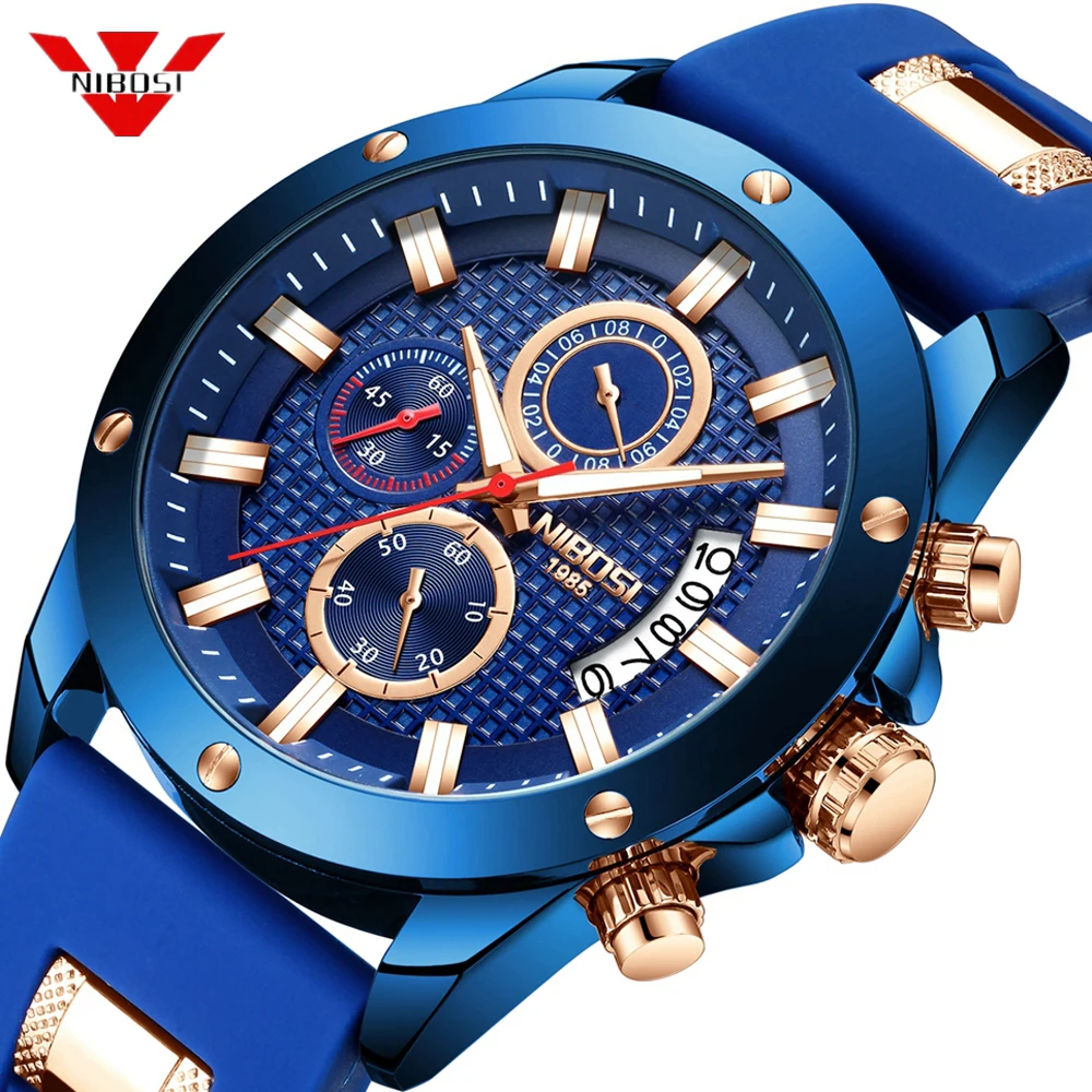 Nibosi Mens Watches Top Brand Luxury Fashion Watch Chronograph Quartz 