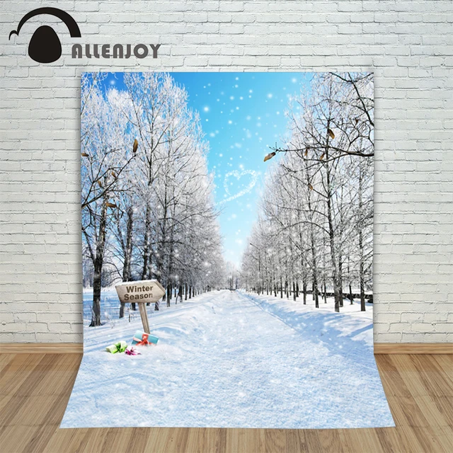 christmas winter wonderland background white snow road presents winter picture background