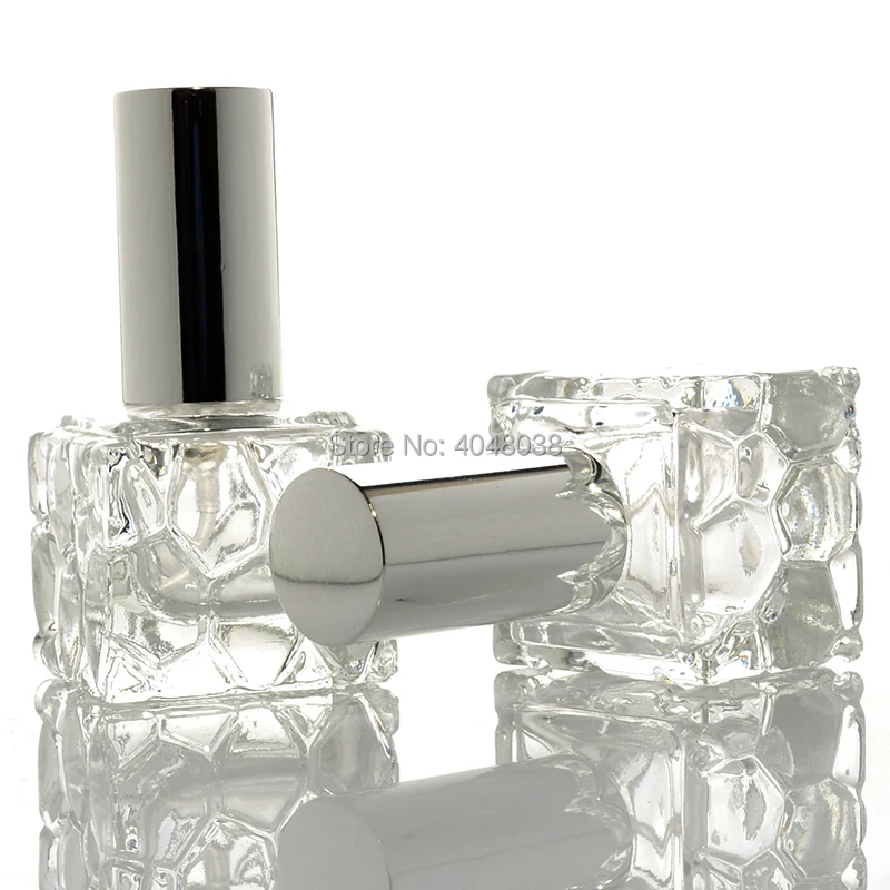 20 pcs Spray Pump Bottle Cosmetic Container Empty Glass Toner  Vial Transparent Square Atomizer Portable 10 ML Perfume Bottle (3)