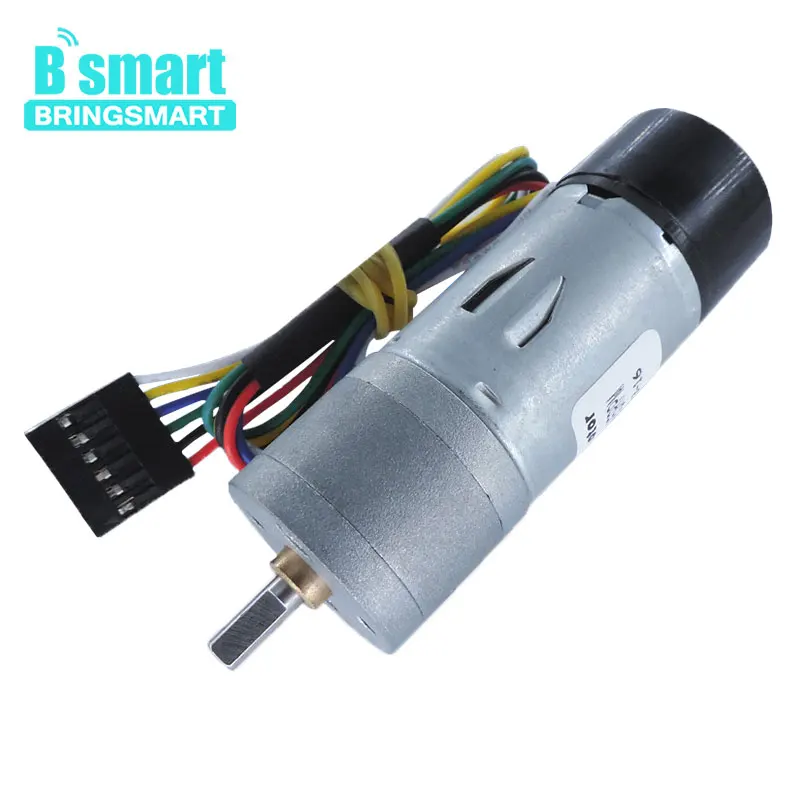 

Bringsmart JGA25-370B DC Gear Motor Encoder 12 Volt Motor Low Speed Brush Motor Mini Gear Electric Motor Fully Enclosed Encoder