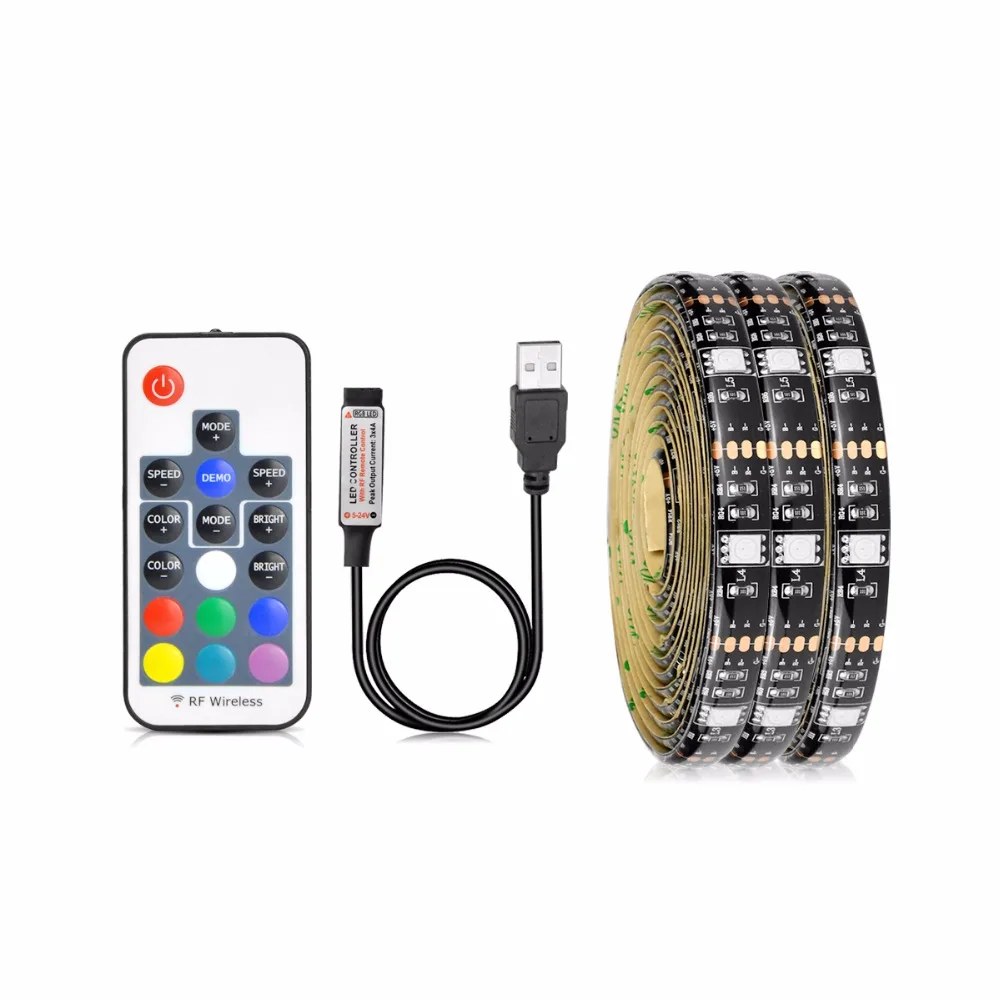 RGB USB Светодиодные ленты Подсветка освещения для HD ТВ Desktop без каблука Экран ЖК