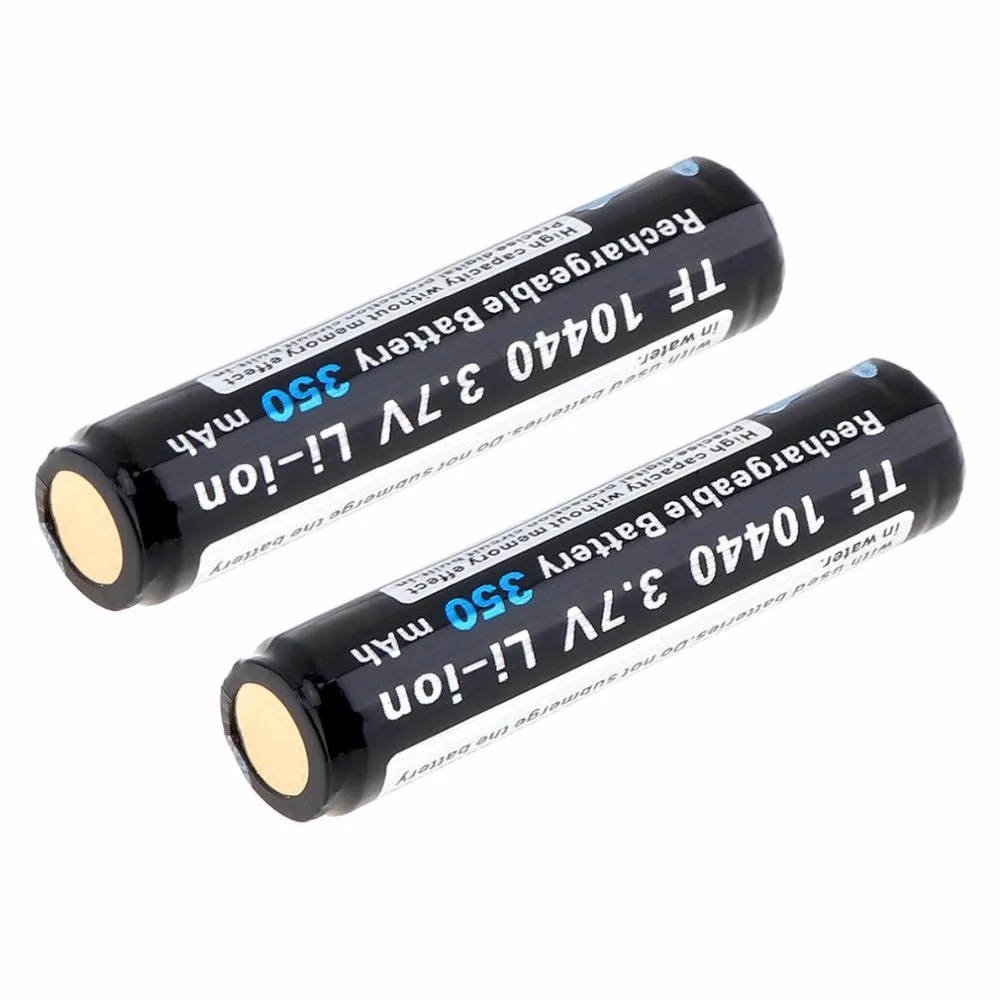 2pcs/lot TrustFire 3.7V 10440 350mAh Li-ion Battery Rechargeable Batteries with Protected PCB for LED Flashlights Headlamps 2pcs/lot TrustFire 3.7V 10440 350mAh Li-ion Battery Rechargeable Batteries with Protected PCB for LED Flashlights Headlamps