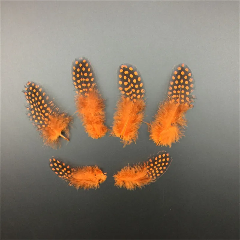 Orange 50 шт./партия, высококачественные перышки фазана из жемчуга 2-" /5-10 см, натуральные пятнистые Куриные перья, аксессуары для ювелирных изделий DIY - Цвет: Orange