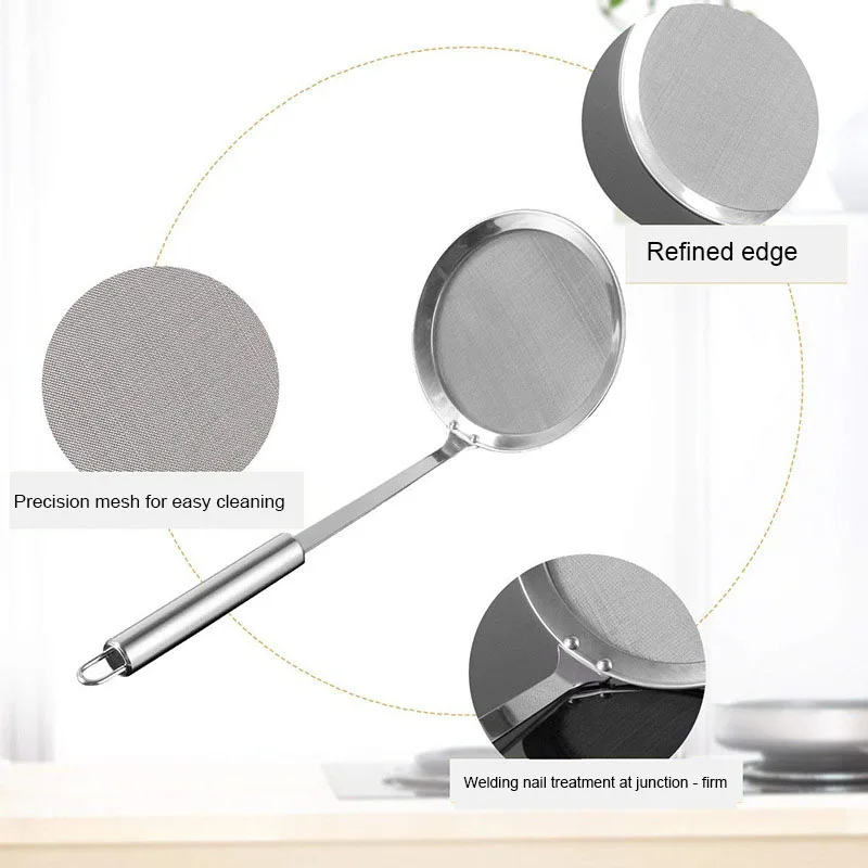 2 Pcs/Set Stainless Steel Spoon Filter Set Soup Filter Spoon Fried Hot Pot Slip Net Kitchen Tool Accessories HFing