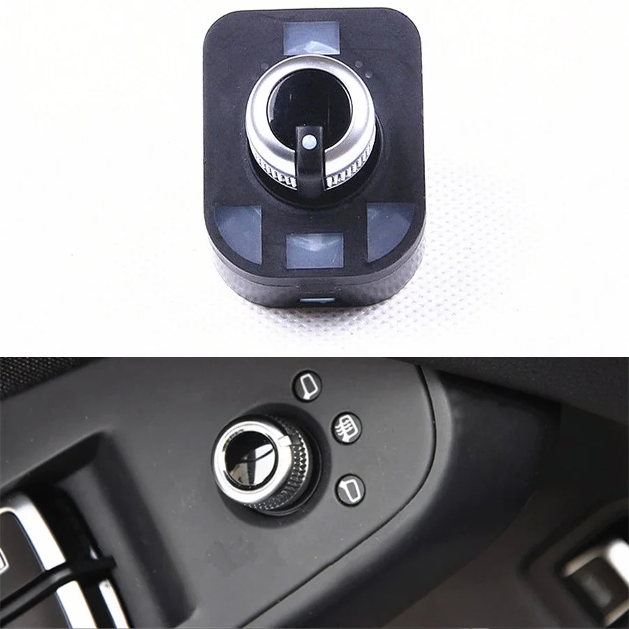 COSTLYSEED Chrome Electric Mirror Adjust Switch Knob Folding For A6 S6