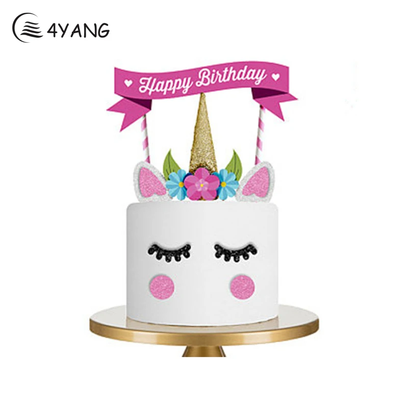 

4YANG 3D Unicorn Horn Ears Eyes Silicone Cake Mold Kitchen Gadgets Home Fondant Tool Dessert Mold