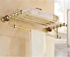 Luxury solid brass and jade gold finish Bathroom Accessories Set,Robe hook,Paper Holder,Towel Bar,Soap basket ► Photo 2/5