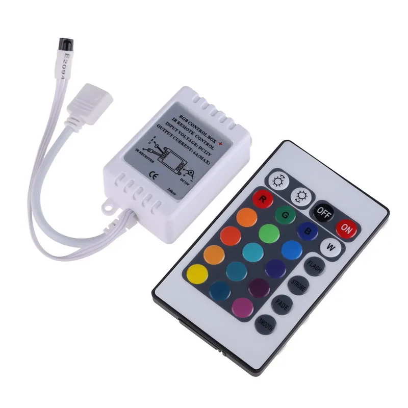 24 ключа ИК пульт дистанционного управления DC 12 В для RGB 5050 SMD СВЕТОДИОДНЫЙ