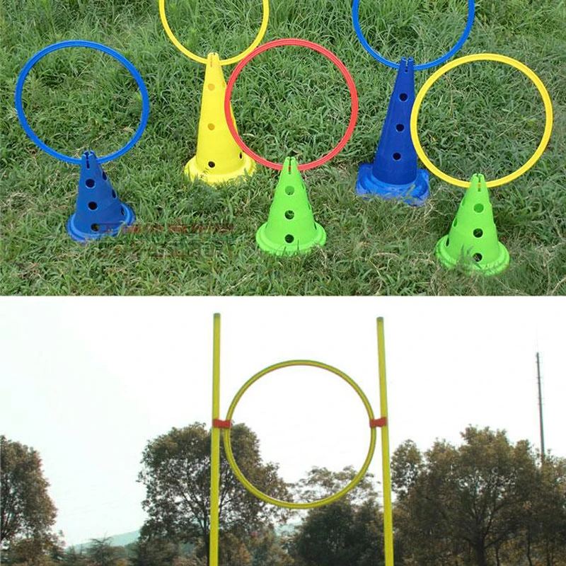 6Pcs/ Set 40cm Soccer Speed Agility Rings ABS Material Sensitive Football Training Equipment Pace Lap Football Ball Training