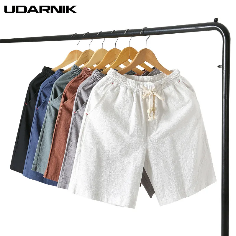 Мужское хлопковое белье, повседневные свободные шорты, однотонные, средняя талия, карманы, спортивные с резинкой на талии, брюки, большие размеры, лето 908-096