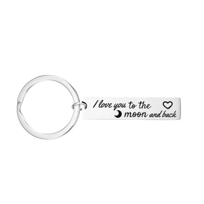Semitree 1 шт. брелок из нержавеющей стали I Love You To The Moon and Back для влюбленных для парня девушки самодельный брелок пары подарки