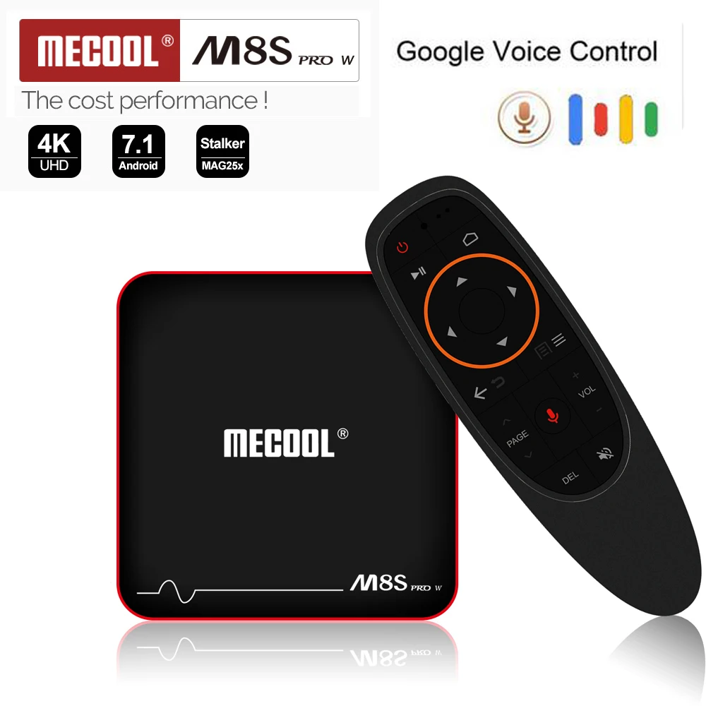Mecool M8S PRO W Android 7 1 четырехъядерный процессор Amlogic S905W 2G RAM 16G ROM Google Voice + IR пульт