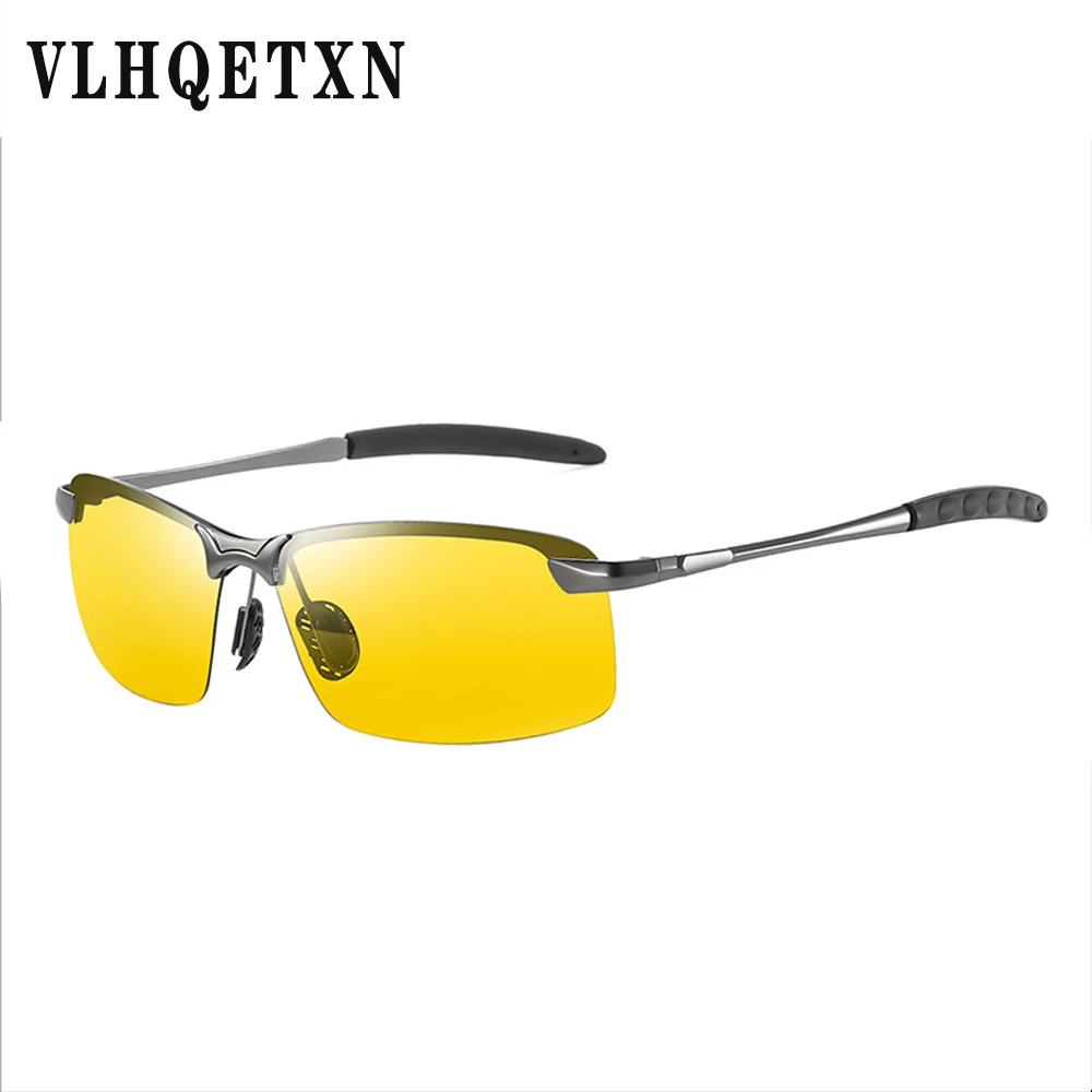 Мужские очки для вождения ночного видения, фотохромные очки, солнцезащитные очки, желтые поляризованные линзы, UV400, очки для вождения для водителей, спортивные мужские очки