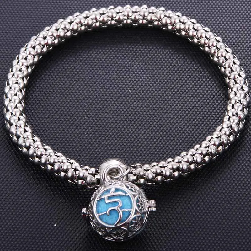 

Yoga Logo Creative Perfume Essential Oil Diffusion Corn Chain Bracelet Elastic Exquisite Aroma Bracelet Fashion Jewelry