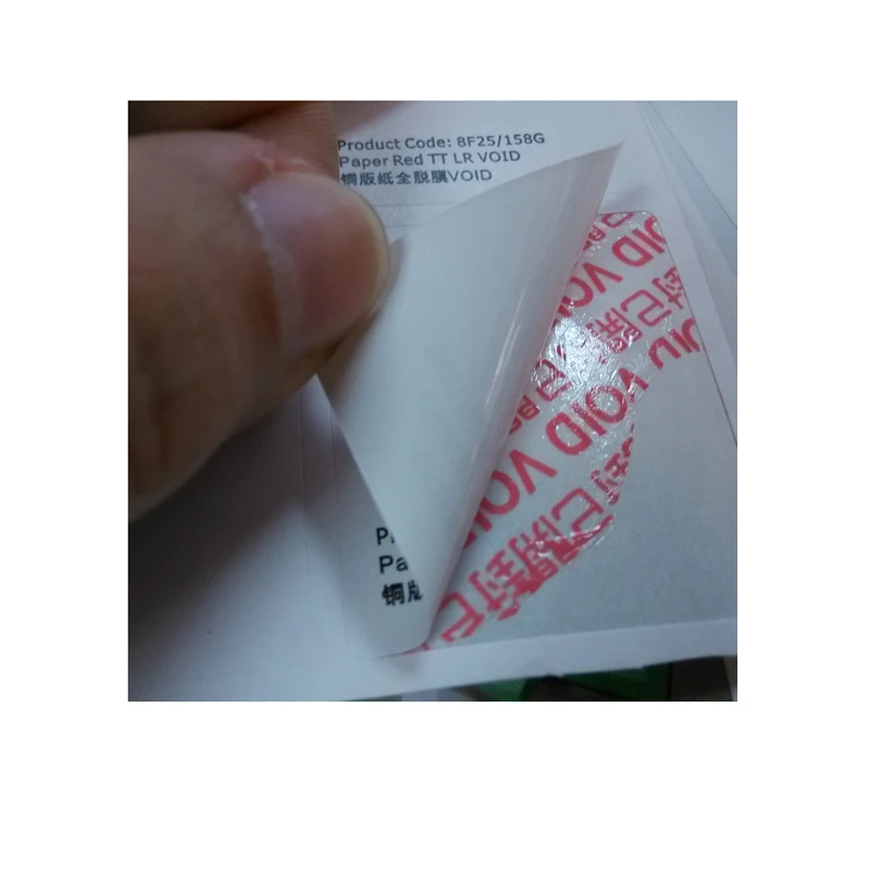 

Custom Red Security Warranty VOID Sticker With Custom Design and Barcode with Numbers As Self Adhesive