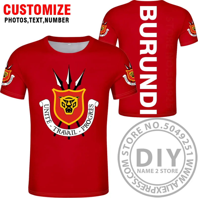 BURUNDI t shirt logo free custom made name number bdi country t-shirt nation flag bi french burundian print black photo clothing - Цвет: Style 4