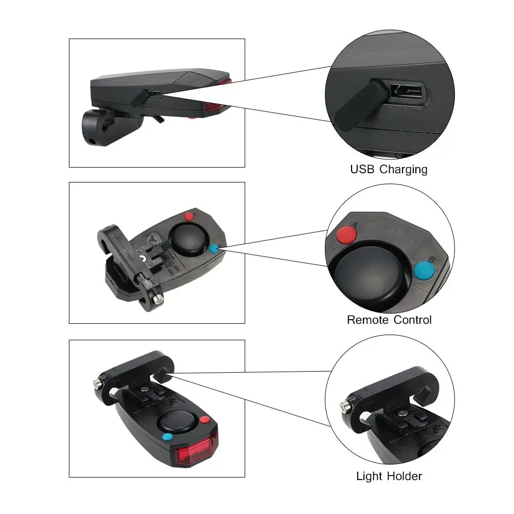 Best Bicycle Rear Light + Anti-theft Alarm USB Charge Wireless Remote Control LED Tail Lamp Bike Finder Lantern Horn Siren Warning 6 Best Bicycle Rear Light + Anti-theft Alarm USB Charge Wireless Remote Control LED Tail Lamp Bike Finder Lantern Horn Siren Warning 6