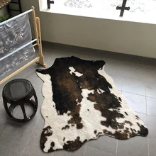 Ковер из искусственной корова зебра с леопардовым принтом, большой размер, искусственный ковер из телячьей кожи, ковер с животным принтом для дома, коврик для гостиной