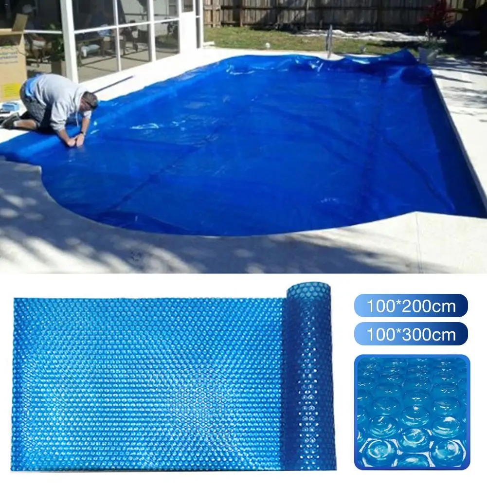 

1pc 100*100cm 100*200cm 100*300cm Insulated PE Bubble Film Swimming Pool Cover Foldable Anti-UV Swimming Pool Dustproof Cover