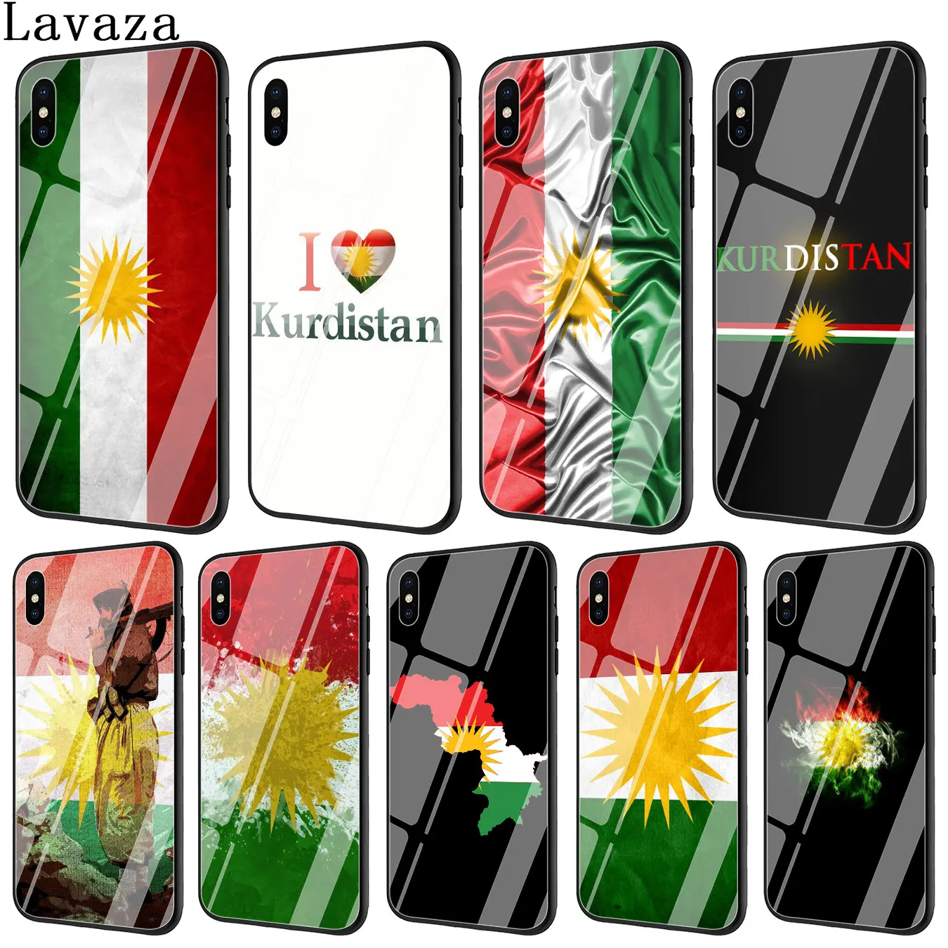 Lavaza Курдская автономная область флаг закаленное стекло чехол для телефона Apple