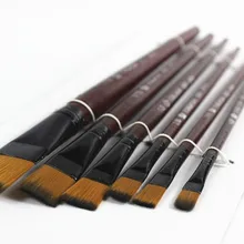Набор из 6 художественных коричневых нейлоновые кисти для рисования акриловых 10,11