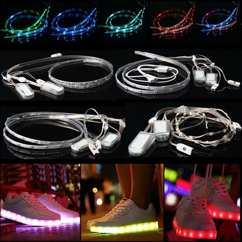 

Waterproof 60CM USB Battery 18/20/23/24 RGB LED Strip Light SMD 3528/5050/2040 Dream Color Horse Race Lamp Strip Shoes Light