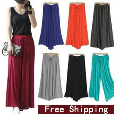 Women Pants New Summer Dress 2014 Modal Cotton Elastic Waist Trousers Wide Leg Palazzo J61 In Capris From Womens Clothing Accessories Women Pants New Summer Dress 2014 Modal Cotton Elastic Waist Trousers Wide Leg Palazzo J61 In Capris From Womens Clothing Accessories