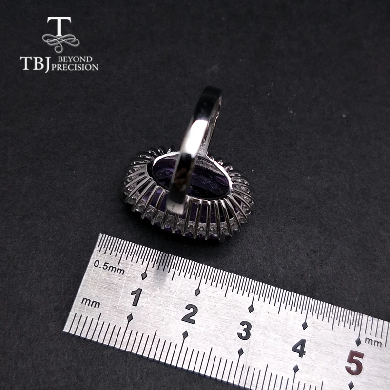 Женское кольцо с аметистом TBJ ювелирное изделие из серебра 925 пробы натуральным