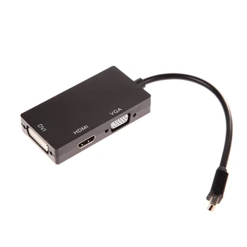 

Black 3in1 Mini Display Port DP Thunderbolt to DVI+VGA+HDMI Adapter for MacBookPro