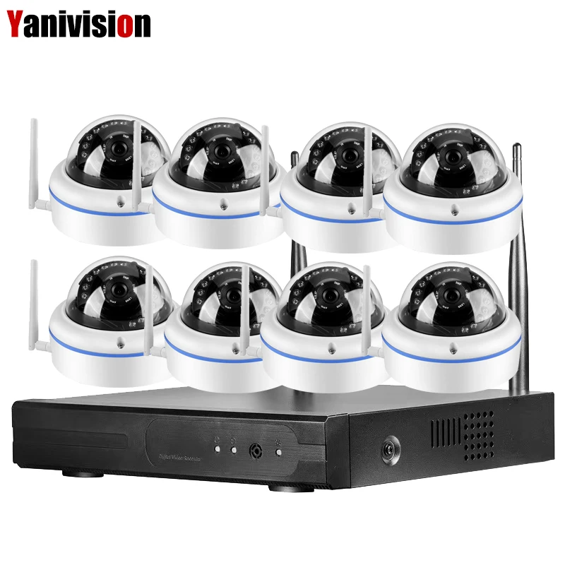Buy 8CH wifi nvr kit 8 cameras cctv system 1080p Dome