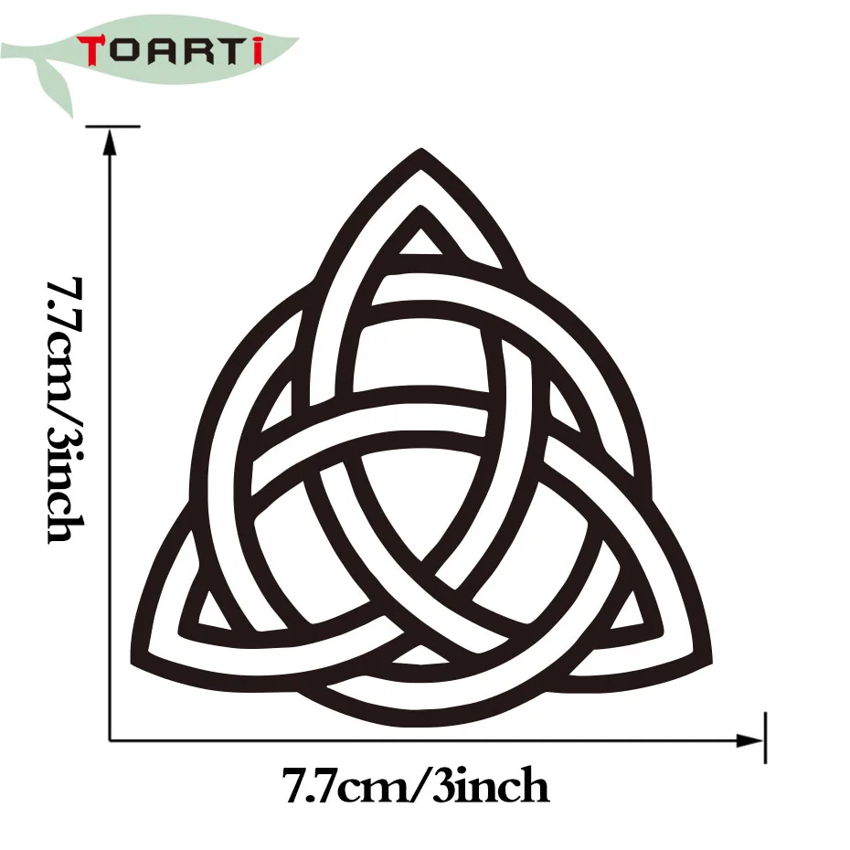 Кельтский узел Triquetra Виниловая Наклейка для окна автомобиля для стенок бампера символ ПВХ самоклеющиеся украшения аксессуары черный/белый