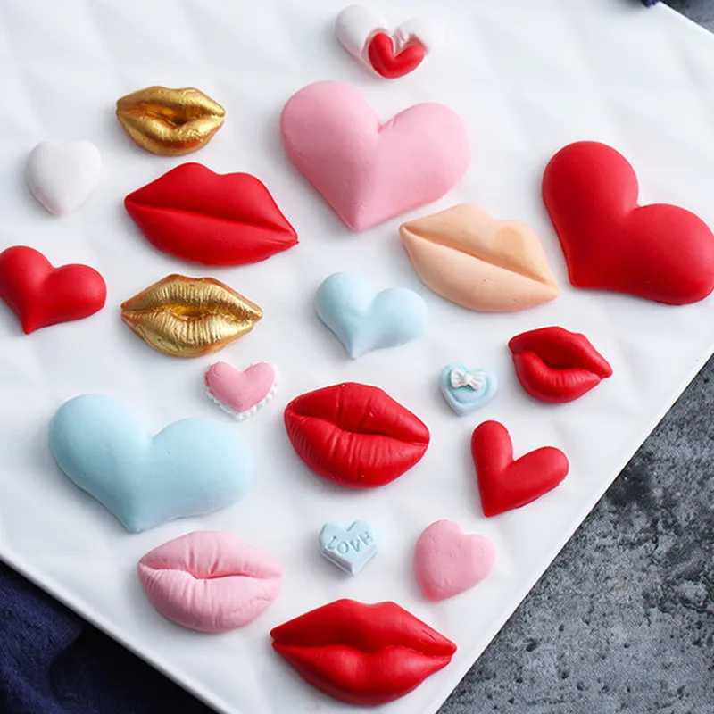 Aouke красные губы любовь серия силиконовая форма «сделай сам» помадка плесень шоколадные помадки Инструменты для выпечки