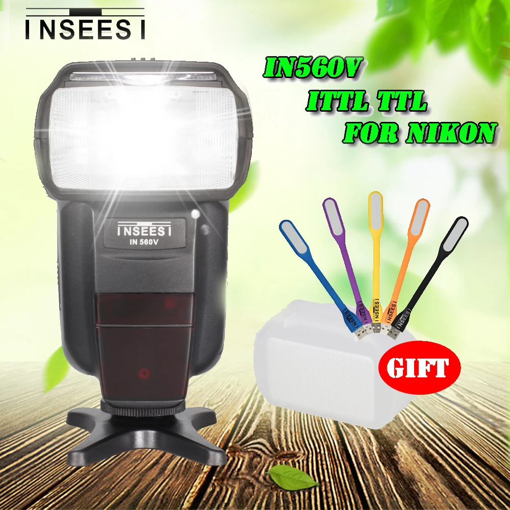 

INSEESI IN-560V 2.4G ITLL HSS Wireless Flash Speedlite LCD Screen Master for Nikon D7000 D5100 D5000 AS YONGNUO YN565EX YN560IV