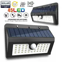 Чистый белый супер яркий водонепроницаемый регулируемый угол литиевая батарея Солнечный PIR датчик движения 45 светодиодные фонари для сада#3J24