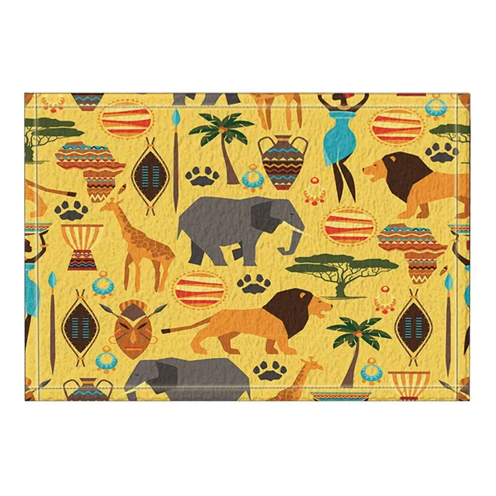 Egyptian Decor African Animals Bath Rugs Non-Slip Doormat Floor Entryways Fashion Style Ins Mat Kids | Дом и сад