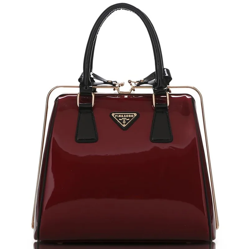 High quality new hot Patent Leather bag handbag women fashion bag 2017 famous designer tote bag women free shipping MZ70-366