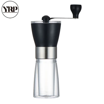 

YRP Manual Ceramic core Coffee Grinder Washable ABS Glass Handmade Pepper/ Nuts/Coffee Bean Grinders Mill For Barista Tools