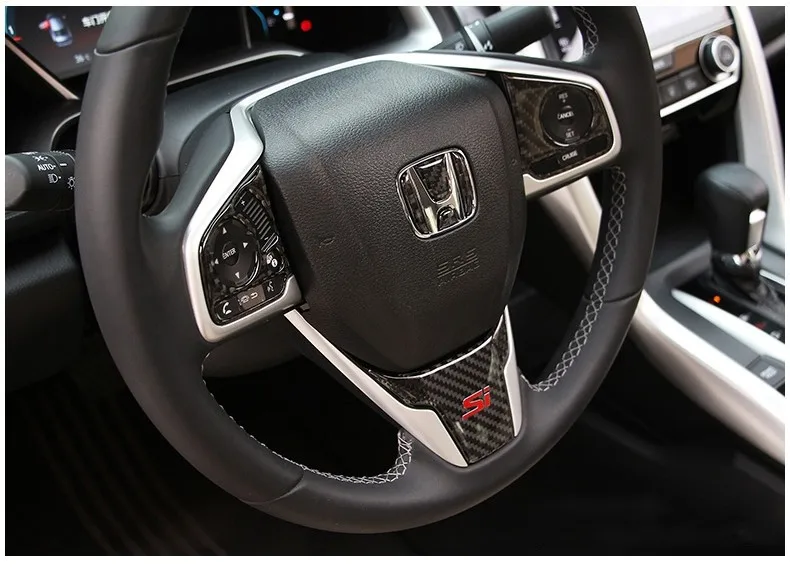 Автомобильный-Стайлинг из углеродного волокна рулевое колесо ключ панель наклейки для 10th Honda Civic автомобильные наклейки модификация Автомобильный интерьер