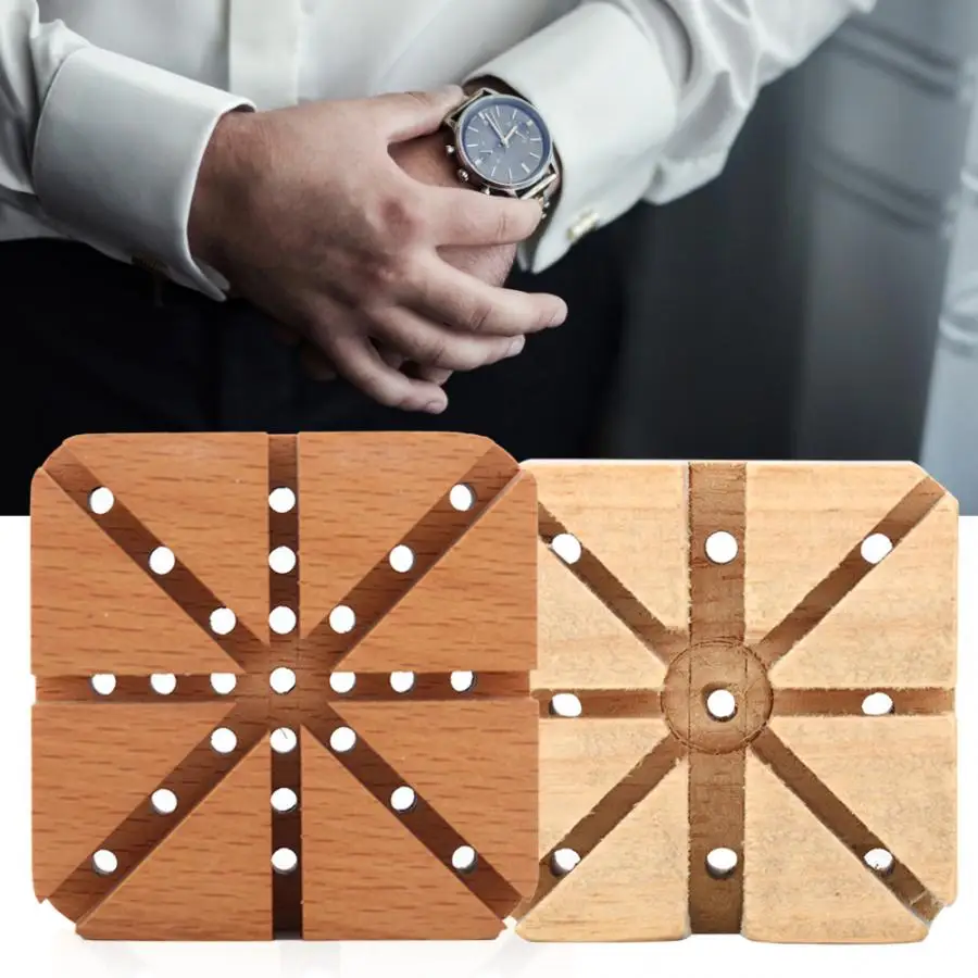 Wooden Watchband Holder Watch Strap Link Remover Base Watch Repairing Tool Watch Strap Fix Holder Watch Repair Tools