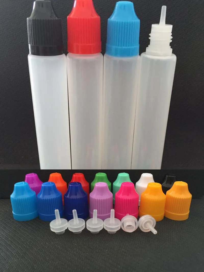 

Pen Style PE Empty Bottles e liquid bottle plastic dropper 30ml Refillable bottle with childproof colourful cap for cigarette
