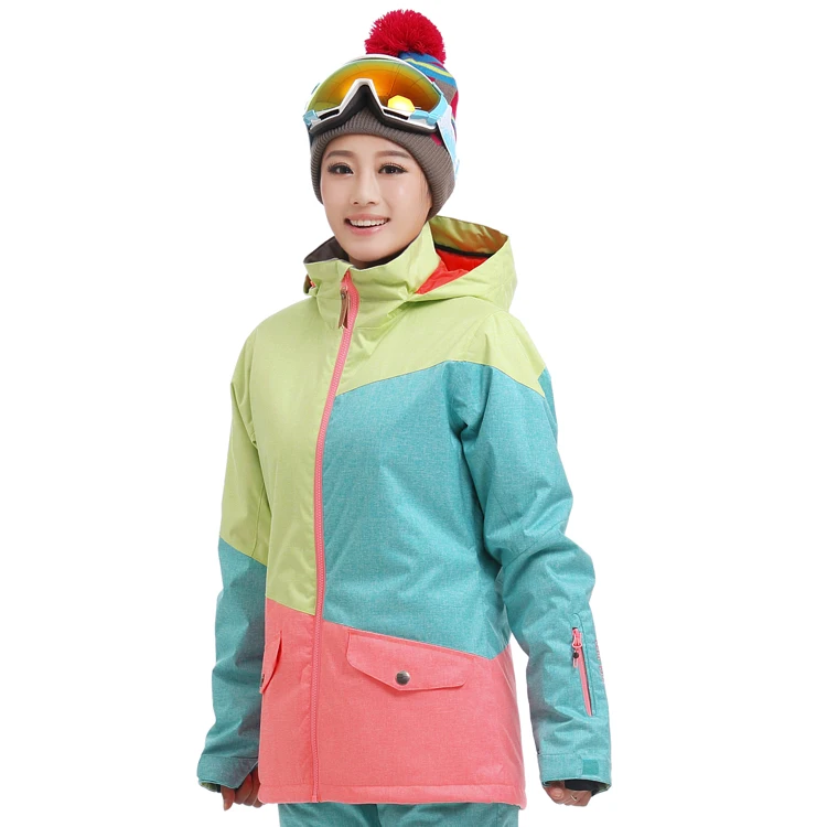 Gsou зимняя Лыжная куртка женская сноуборд женские лыжные водо-и ветронепроницаемые куртки лыжный костюм термальный женский лыжный дышащий - Цвет: Розовый