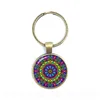 Om Keychains Glass Cabochon Mandala Key Ring Buddhism Glass Dome Hindu Jewelry Yoga Key Holder Sri Lanka Gift ► Photo 2/6