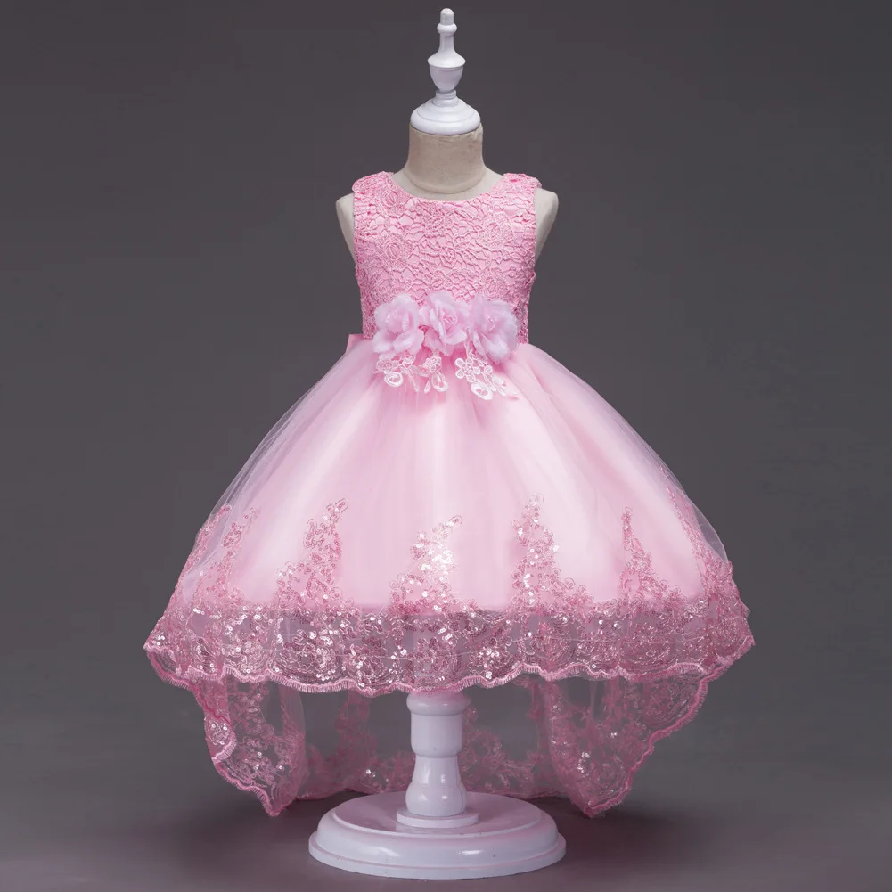 

2019 Korean Girl Dresses Princess dress Sleeveless Children's Wedding kids clothing 3-10Y dress elegant