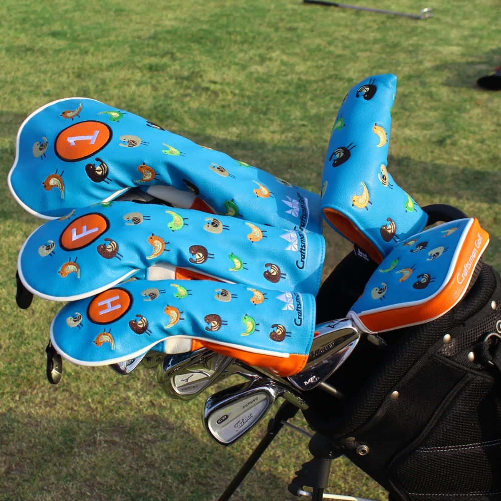 Гольф-мастер Mallet Putter Cover Birdie вышивка гольф чехол для короткой клюшки с магнитной застежкой Mallet Стиль Бесплатная доставка