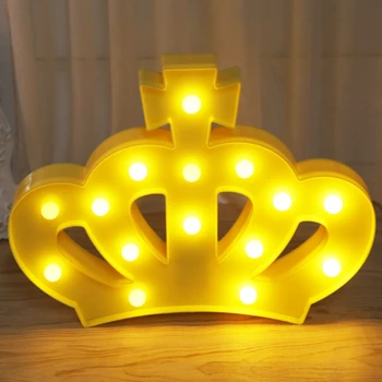 

Crown 3D LED Night Light Table Lamp Standing Lamp Marquee Letter Light Novelty Lamp Luminaria For Children Home Decoration lamp