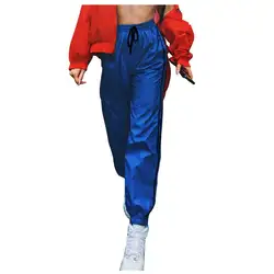 Новый-Для женщин Демисезонный Треники Для женщин новые модные повседневные штаны Высокая Талия Jogger шнурок свободные Для женщин