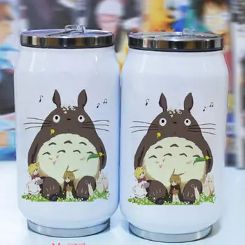 

300ml cartoon vacuum thermos mug my neighbor totoro can of cola stainless steel anime figures cup with Japanese hayao miyazaki